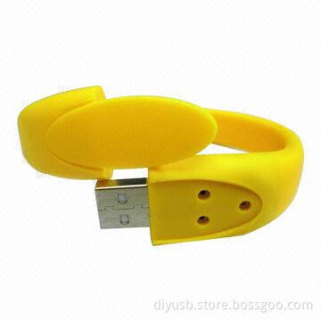 USB Bracelet with 128MB to 32GB Capacity, Customized Logos Welcomed